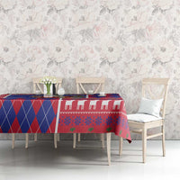 Haiti Christmas Tablecloth Santa With Fanal Haitian Patchwork Style - Wonder Print Shop