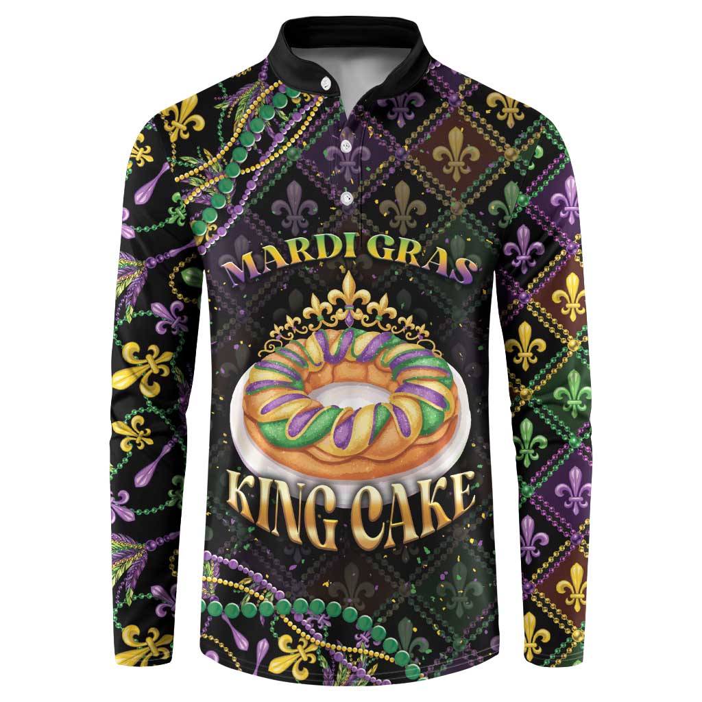 Personalized Mardi Gras Button Sweatshirt King Cake Royal
