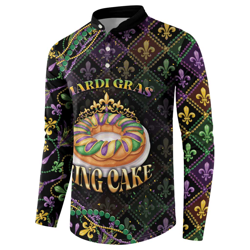 Personalized Mardi Gras Button Sweatshirt King Cake Royal