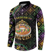 Personalized Mardi Gras Button Sweatshirt King Cake Royal