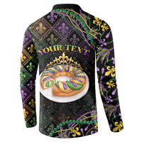 Personalized Mardi Gras Button Sweatshirt King Cake Royal