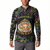 Personalized Mardi Gras Button Sweatshirt King Cake Royal