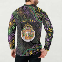 Personalized Mardi Gras Button Sweatshirt King Cake Royal