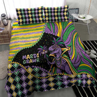 Mardi Gras Bedding Set King Rex Glitter Effect