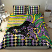 Mardi Gras Bedding Set King Rex Glitter Effect