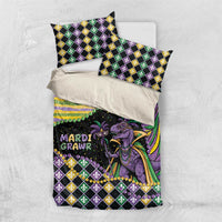 Mardi Gras Bedding Set King Rex Glitter Effect