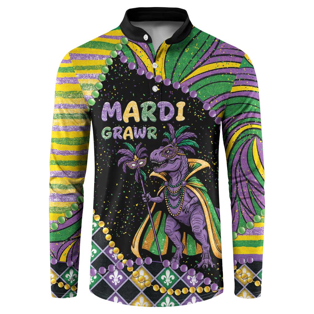 Mardi Gras Button Sweatshirt King Rex Glitter Effect
