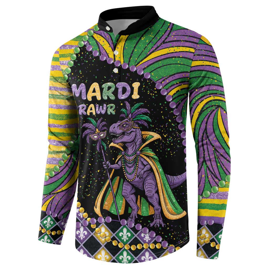 Mardi Gras Button Sweatshirt King Rex Glitter Effect