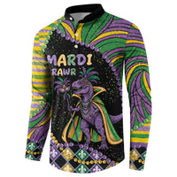 Mardi Gras Button Sweatshirt King Rex Glitter Effect