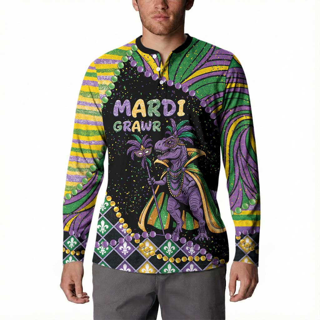 Mardi Gras Button Sweatshirt King Rex Glitter Effect