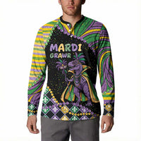 Mardi Gras Button Sweatshirt King Rex Glitter Effect