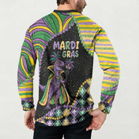Mardi Gras Button Sweatshirt King Rex Glitter Effect