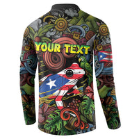 Personalized Puerto Rico Button Sweatshirt The Coqui Frog Tropical Doodle Style - Wonder Print Shop