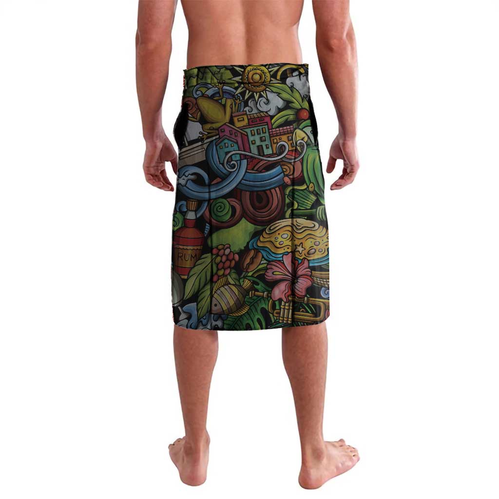 Personalized Puerto Rico Lavalava The Coqui Frog Tropical Doodle Style - Wonder Print Shop