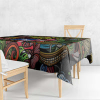 Puerto Rico Tablecloth The Coqui Frog Tropical Doodle Style - Wonder Print Shop