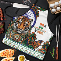 India Independence Day Apron Royal Tiger Ashoka Chakra Paisley Pattern