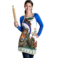 India Independence Day Apron Royal Tiger Ashoka Chakra Paisley Pattern