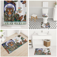 India Independence Day Bathroom Set Royal Tiger Ashoka Chakra Paisley Pattern