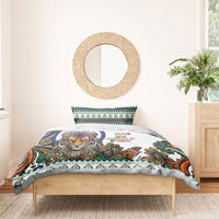 India Independence Day Bedding Set Royal Tiger Ashoka Chakra Paisley Pattern