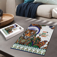 India Independence Day Puzzle Royal Tiger Ashoka Chakra Paisley Pattern