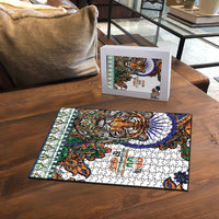 India Independence Day Puzzle Royal Tiger Ashoka Chakra Paisley Pattern