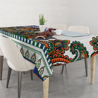 India Independence Day Tablecloth Royal Tiger Ashoka Chakra Paisley Pattern