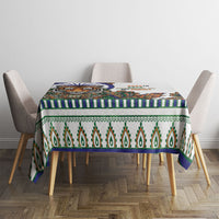 India Independence Day Tablecloth Royal Tiger Ashoka Chakra Paisley Pattern