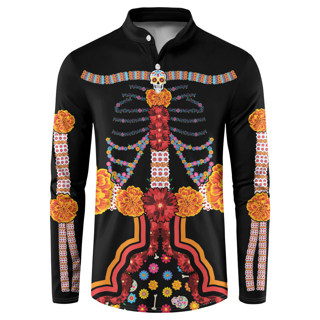 Mexico Day Of The Dead Button Sweatshirt Skull Catrina Suits Cosplay Funny Style
