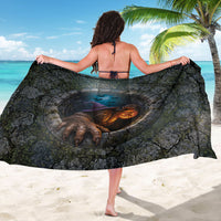 3D Illusion Bigfoot Halloween Sarong Witch Sasquatch Stone Well Pumpkin Lantern
