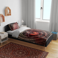 3D Illusion Jersey Devil Halloween Bedding Set Monster Horned Skull Fire Well