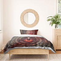 3D Illusion Jersey Devil Halloween Bedding Set Monster Horned Skull Fire Well