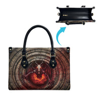 3D Illusion Jersey Devil Halloween Leather Bag Monster Horned Skull Fire Well