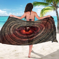3D Illusion Jersey Devil Halloween Sarong Monster Horned Skull Fire Well