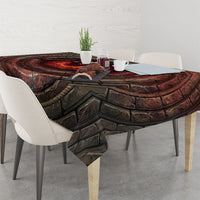 3D Illusion Jersey Devil Halloween Tablecloth Monster Horned Skull Fire Well