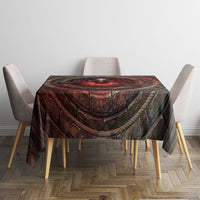 3D Illusion Jersey Devil Halloween Tablecloth Monster Horned Skull Fire Well