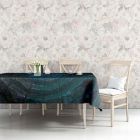 3D Illusion Chupacabra Halloween Tablecloth Monster Glowing Spines Stone Well