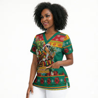 Afro-Grenadian Christmas Scrub Top This Grenada Dove Needs A Beach Retreat