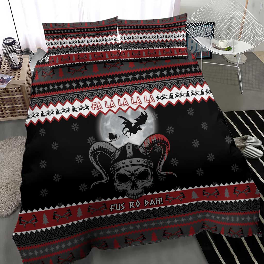 Vikings Christmas Bedding Set Fa La La La Fus Ro Dah - Wonder Print Shop