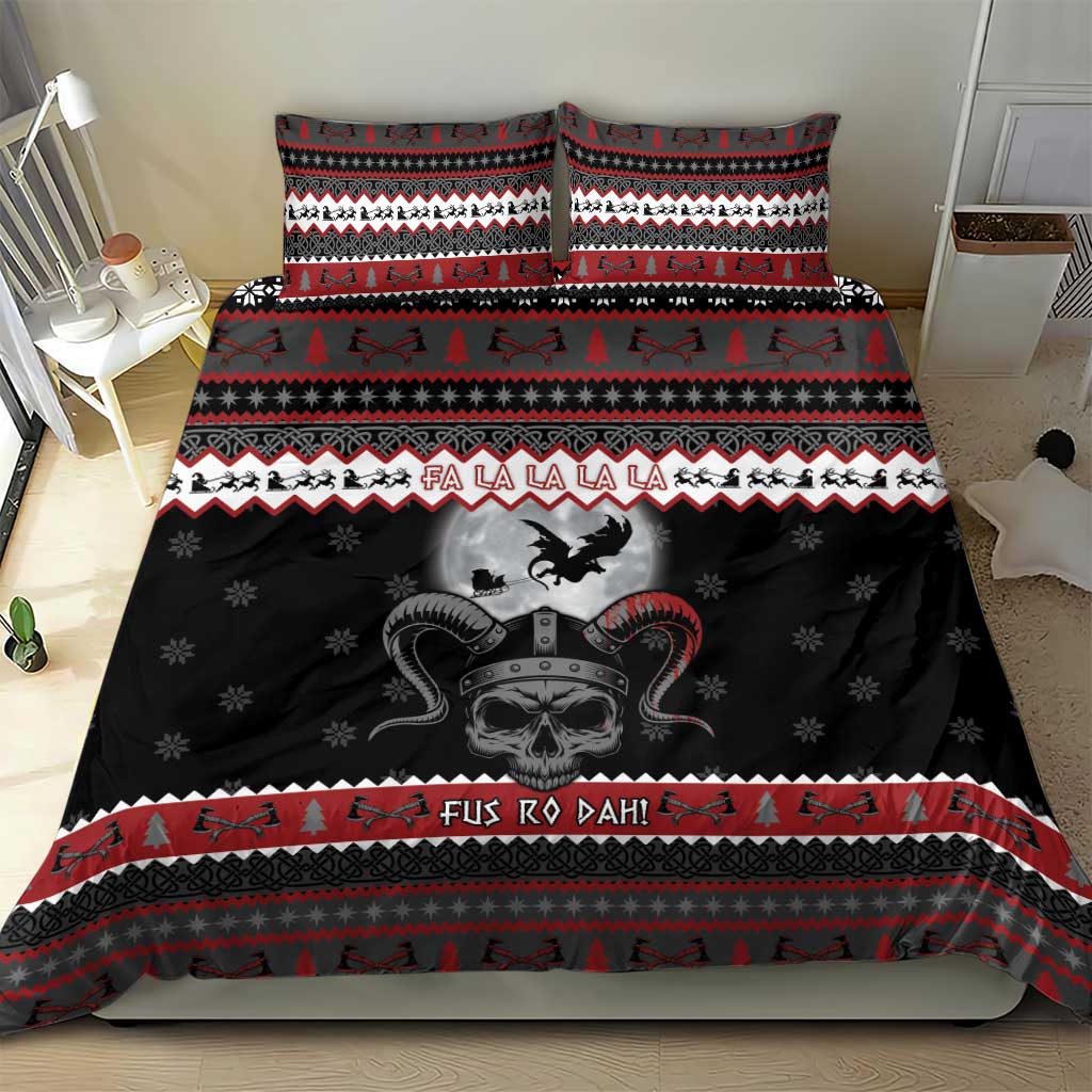Vikings Christmas Bedding Set Fa La La La Fus Ro Dah - Wonder Print Shop