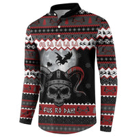 Vikings Christmas Button Sweatshirt Fa La La La Fus Ro Dah - Wonder Print Shop