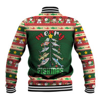 Fishing Christmas Baseball Jacket Merry Fishmas - Wonder Print Shop
