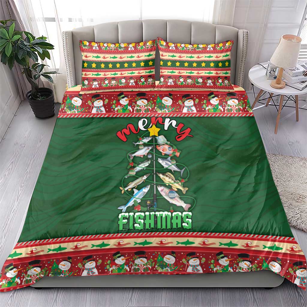 Fishing Christmas Bedding Set Merry Fishmas - Wonder Print Shop