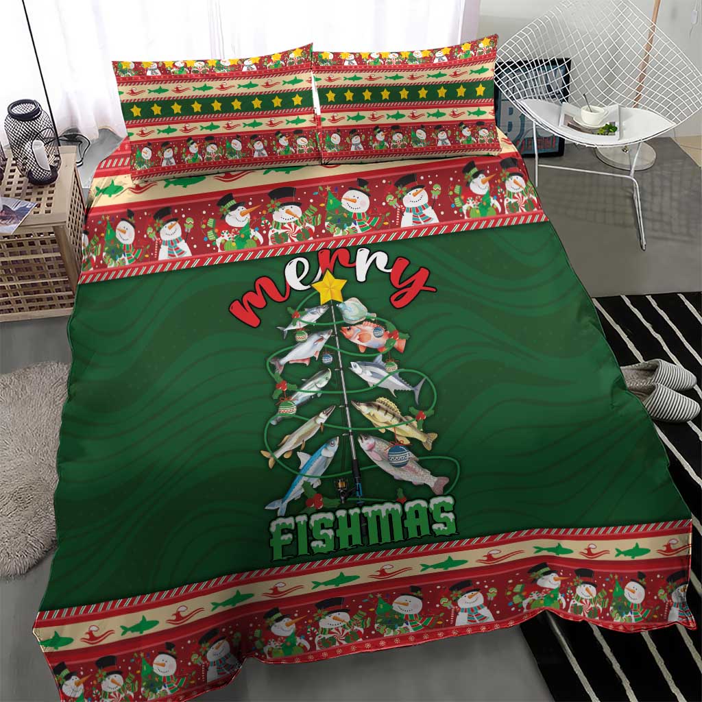 Fishing Christmas Bedding Set Merry Fishmas - Wonder Print Shop