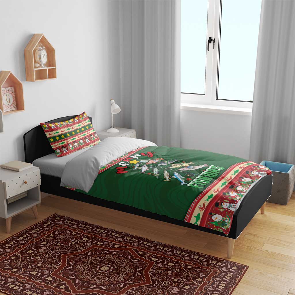 Fishing Christmas Bedding Set Merry Fishmas - Wonder Print Shop