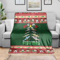 Fishing Christmas Blanket Merry Fishmas - Wonder Print Shop