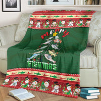 Fishing Christmas Blanket Merry Fishmas - Wonder Print Shop