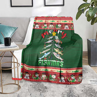 Fishing Christmas Blanket Merry Fishmas - Wonder Print Shop