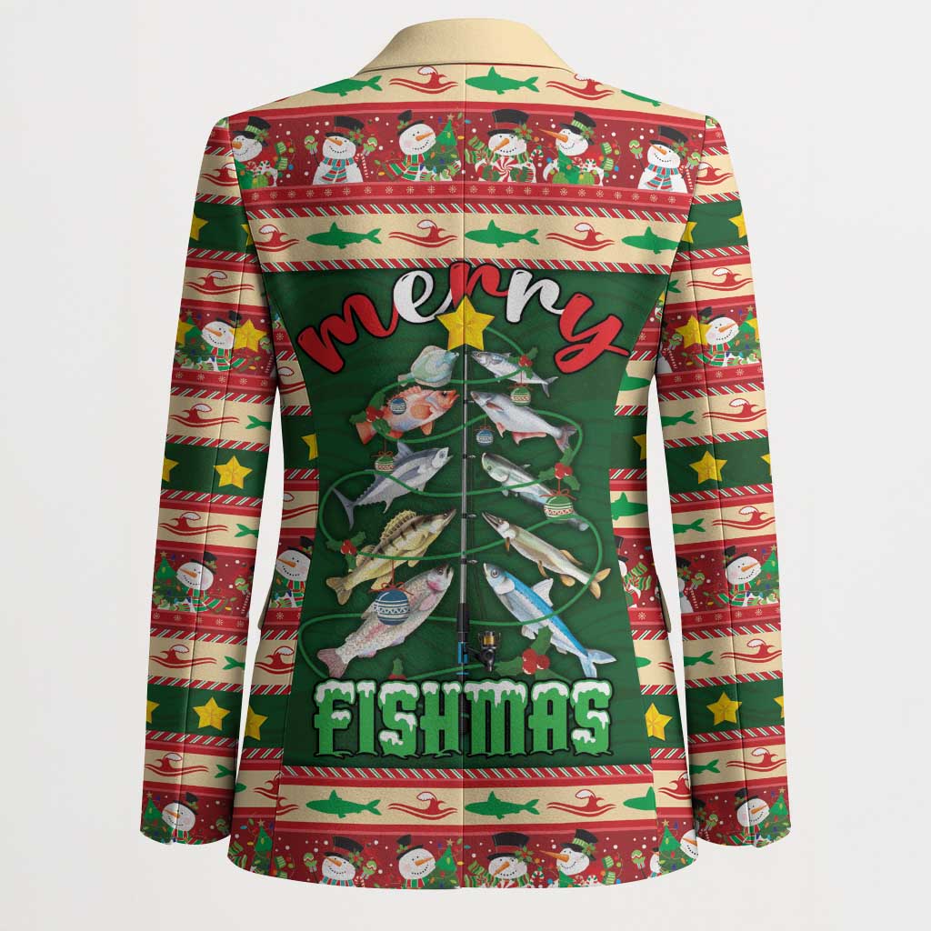 Fishing Christmas Blazer Merry Fishmas - Wonder Print Shop