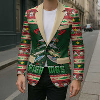 Fishing Christmas Blazer Merry Fishmas - Wonder Print Shop