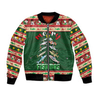 Fishing Christmas Bomber Jacket Merry Fishmas - Wonder Print Shop